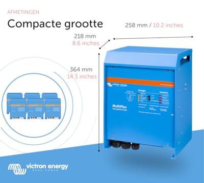 Victron Energy MultiPlus C 12/3000/120-50 Netomvormer 3000 W 12 V/DC - 230 V/AC Geïntegreerde laadregelaar