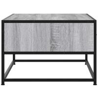 Salontafel 100x50x35 cm bewerkt hout en metaal grijs sonoma - thumbnail
