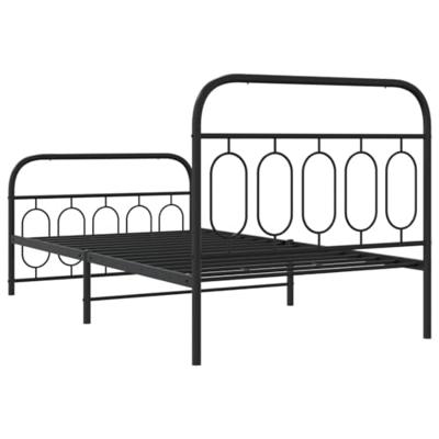 Bedframe met hoofd- en voeteneinde metaal zwart 107x203 cm Bedframe met hoofd- en voeteneinde metaal zwart 107x203 cm