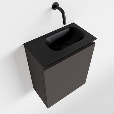 MONDIAZ TURE 40cm toiletmeubel dark grey. EDEN wastafel urban rechts geen kraangat