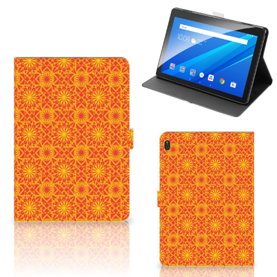 Lenovo Tab E10 Tablet Hoes Batik Oranje Lenovo Tab E10 Tablet Hoes Batik Oranje
