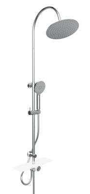 Schutte Aquastar douchesysteem met planchet en 25cm regendouche chroom/wit