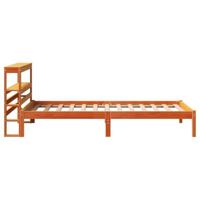 Bedframe met hoofdbord massief grenenhout wasbruin 75x190 cm - thumbnail