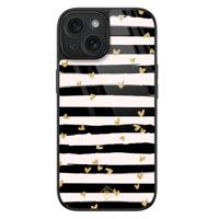 iPhone 15 glazen hardcase - Hart streepjes - thumbnail