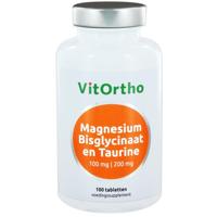 Vitortho Magnesium Bisglycinaat en Taurine 100mg Tabletten - thumbnail