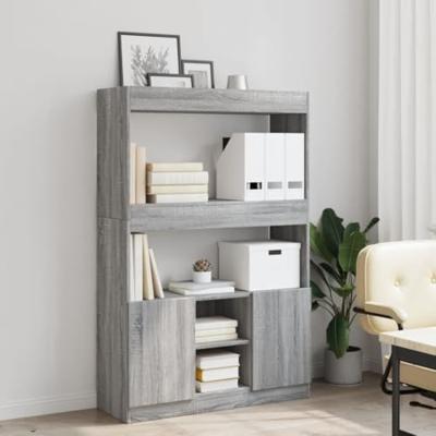 Hoge kast 92x33x140 cm bewerkt hout grijs sonoma eikenkleurig