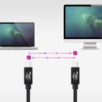 NANOCABLE 10.01.5001 - USB 4 Gen 3x2 40Gbps 5A/240W, USB-C naar USB-C, compatibel met Thunderbolt 3 en Thunderbolt 4, tot 8K bij 60Hz, zwart, 1 meter - thumbnail