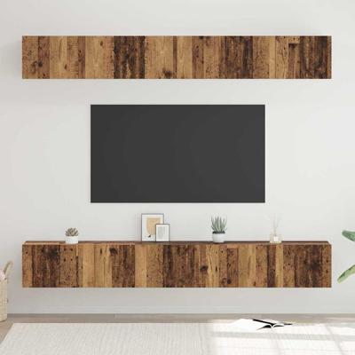 Tv-meubelset 6 pcs Oud hout 80 x 30 x 30 cm Bewerkt hout