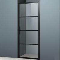 Nisdeur Lacus Tremiti 60x200 cm 6 mm Helder Glas Mat Zwart Aluminium Profiel Lacus - thumbnail