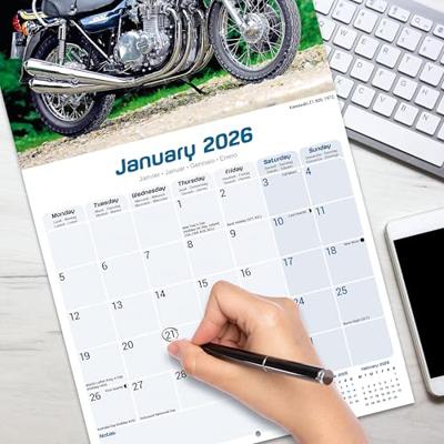 70'S Superbikes Calendar 2026 Square Motorbike Wall Calendar - 16 Month