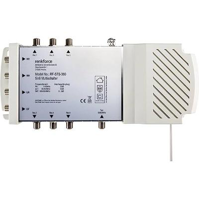 Renkforce RF-STS-360 Satelliet multiswitch Ingangen (satelliet): 5 (4 satelliet / 1 terrestrisch) Aantal gebruikers: 6 geschikt voor Quad LNB Renkforce RF-STS-360 Satelliet multiswitch Ingangen (satelliet): 5 (4 satelliet / 1 terrestrisch) Aantal gebruikers: 6 geschikt voor Quad LNB