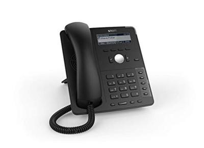Snom D715 IP-telefoon, SIP bureautelefoon (5 configureerbare LED functietoetsen, vier-lijn B / W-scherm met achtergrondverlichting, XML mini browser), Zwart, 00004039