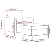 Fauteuil met voetenbank 60 cm stof zwart - thumbnail