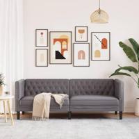 Driezitsbank Chesterfield-stijl kunstleer grijs - thumbnail