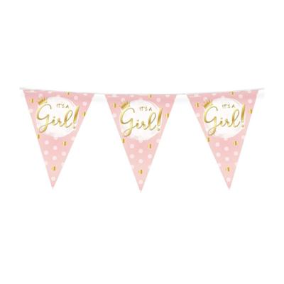 Party Flags foil It&apos;s a girl! | 6 stuks