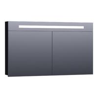Brauer Promise Spiegelkast - 120 cm - met Directe Verlichting - 2 Enkelzijdige Spiegeldeuren - Mat Zwart - thumbnail