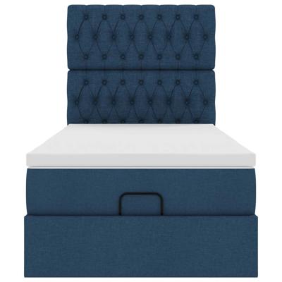 Ottoman bed met matras 90x190cm stof blauw