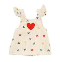 Heless Poppen ribfluwelen jurk hartjesconfetti, 35-45 cm - thumbnail