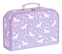 Set van 2 EENHOORN A Little Lovely Company koffers voor meisjes lavendel - thumbnail
