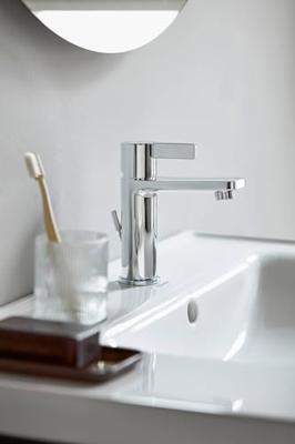 Wastafel Duravit D-Neo Rand Overloop Kraanvlak 1 Kraangat 80 cm Hoogglans Wit Rechts Duravit - thumbnail