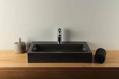 Stenen Waskom Hardsteen 60x40 cm Met Kraangat | BE-039mk Stenen Waskom Hardsteen 60x40 cm Met Kraangat | BE-039mk