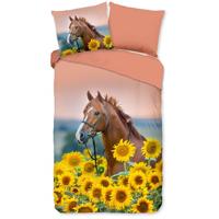 Good Morning Kinderdekbedovertrek "paard met zonnebloemen" - Multi - (140x200/220 cm) - Katoen - thumbnail