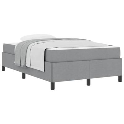 Boxspring bed Lichtgrijs en zwart 120 x 190 cm