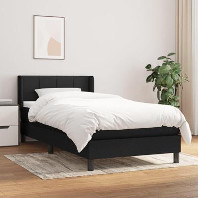 Boxspring met matras stof zwart 100x200 cm
