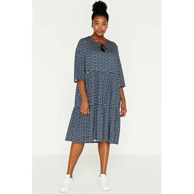 No Secret A-lijn jurk met all over print en open detail donkerblauw/lichtblauw/wit No Secret A-lijn jurk met all over print en open detail donkerblauw/lichtblauw/wit