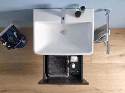 Wastafelkast Duravit No.1 Met 1 Lade Delen 59x42.6x47.8cm Met Geïntegreerde Greep Mat Grafiet