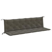 Tuinbankkussens 2 st 200x50x7 cm stof gemleerd donkergrijs - thumbnail