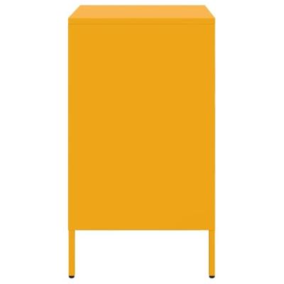 Nachtkastjes 2 st 36x39x68 cm koudgewalst staal mosterdgeel