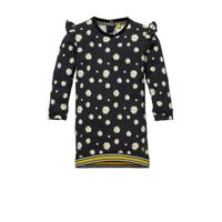 Quapi Mini gebloemde T-shirtjurk Gemma zwart/wit - thumbnail