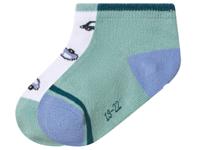 lupilu 2 Paar kinder sokken (Auto&apos;s/wit/groen, 19/22) - thumbnail