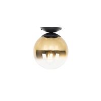 QAZQA Art deco plafondlamp zwart met goud glas - pallon - thumbnail