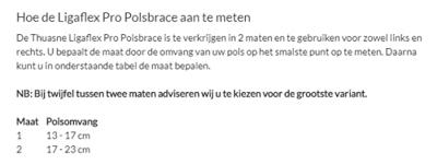 Thuasne Ligaflex Pro Polsbrace - 1 - Universeel - Zwart