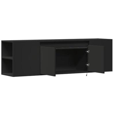 Tv-wandmeubel met LED-verlichting 135x31x39,5 cm zwart