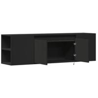 Tv-wandmeubel met LED-verlichting 135x31x39,5 cm zwart - thumbnail