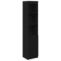 Highboard 37,5x35x180 cm spaanplaat zwart eikenkleurig - thumbnail