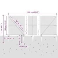 VidaXL Afrasteringspaal zilver 10 x 1,2 m (16 x 16 mm gaas) staal - thumbnail