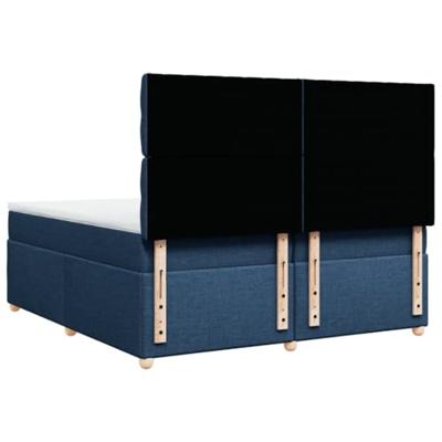 Boxspring met matras stof blauw 200x200 cm