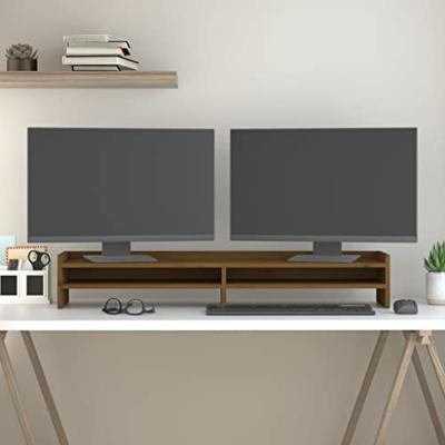 VidaXL Monitorstandaard 100x24x16 cm massief grenenhout honingbruin VidaXL Monitorstandaard 100x24x16 cm massief grenenhout honingbruin