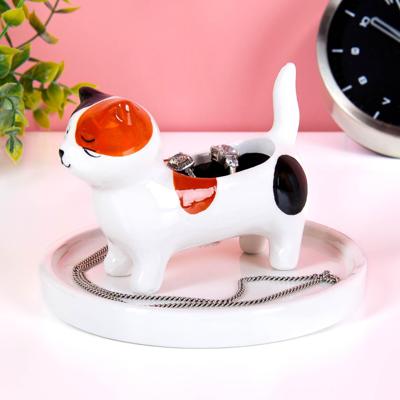 Kat ringhouder - Wit met vlekken Kat ringhouder - Wit met vlekken