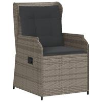 5-delige Loungeset met kussens poly rattan grijs - thumbnail