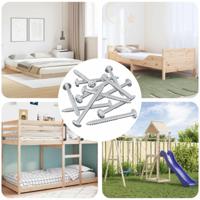 VidaXL Houten schroef 12 pcs zilver 9,8 x 53 mm staal - thumbnail