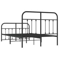 Bedframe met hoofd- en voeteneinde metaal zwart 120x200 cm - thumbnail