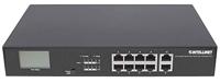 Intellinet 561303 8-Port Gigabit Ethernet PoE+ Switch met 2 RJ45-Uplink-poorten en LCD-scherm 130 W eindspan 19 inch rackmount zwart - thumbnail