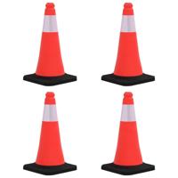 VidaXL Verkeerskegels met zware basis 4 st reflecterend 50 cm - thumbnail