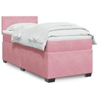 Boxspring met matras fluweel roze 90x190 cm - thumbnail