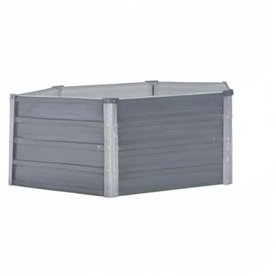 Plantenbak verhoogd 129x129x46 cm gegalvaniseerd staal grijs